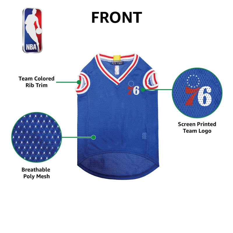 Pets First NBA PHILADELPHIA 76ERS DOG Jersey, X-Small - Tank Top Basketball Pet Jersey - Image 4